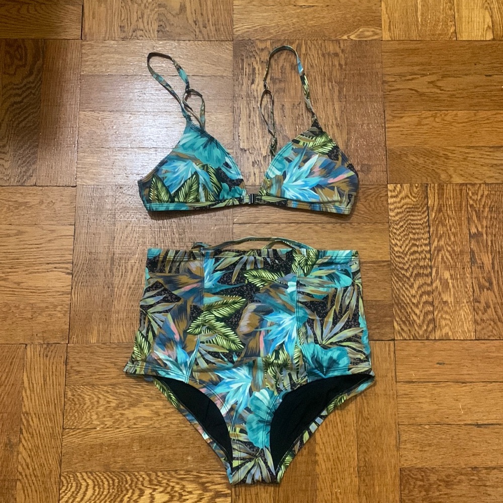 Tropical Print Bathing Suit